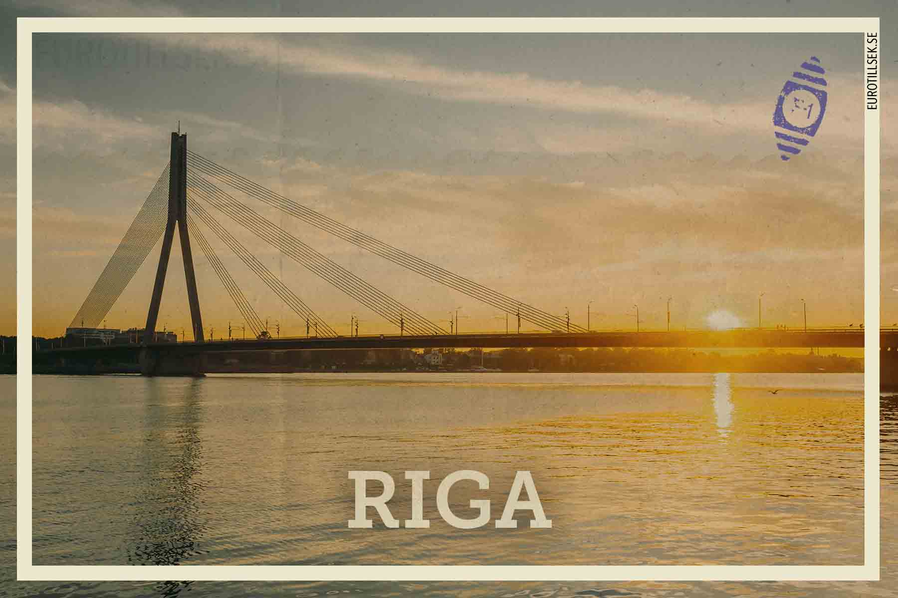 Vansubron över floden Daugava i Riga